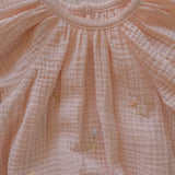 Gauze Romper in Embroidered Flowers