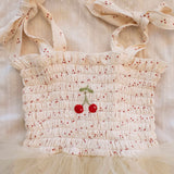 Cherry Tutu in Red Dot