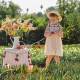 Crochet Collar Dress in Red Dot/Cherry