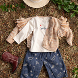 Fringed Cardigan in Prairie Sand