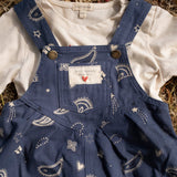 Overall Romper in Midnight Bandana