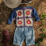 Patchwork Sweater in Wildberry Denim