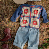 Patchwork Sweater in Wildberry Denim