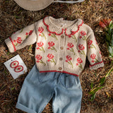Ines Cardigan in Rouge Bloom
