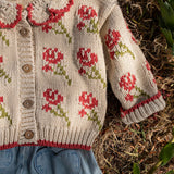Ines Cardigan in Rouge Bloom