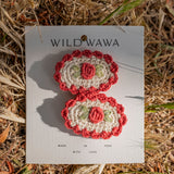 Crochet Clip Set in Rouge Bloom
