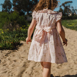 Smock Flutter Dress in Dancing Tulips