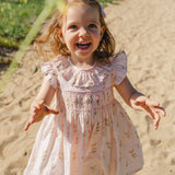 Smock Flutter Dress in Dancing Tulips