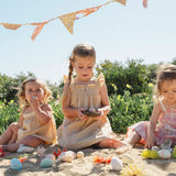 Smock Flutter Dress in Yellow Gingham/Strawberry