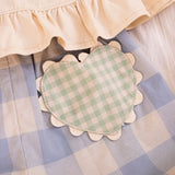 Heart Pocket Pant Set in Blue Gingham
