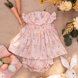 Smock Flutter Set in Dancing Tulips