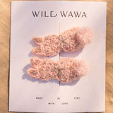 Crochet Clip set in Pink Bunny