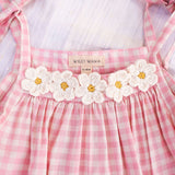 Crochet Daisy Set in Pink Gingham