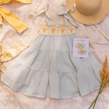 Crochet Dress in Blue Bouquet