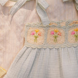 Crochet Dress in Blue Bouquet