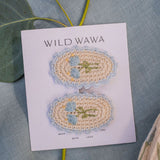 Crochet Clip Set in Blue Tulip