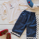 Embroidered Top in Le Bateau