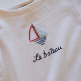 Embroidered Top in Le Bateau
