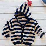 Little Mariner Hoodie in Navy Stripe