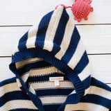 Little Mariner Hoodie in Navy Stripe
