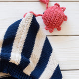 Little Mariner Hoodie in Navy Stripe