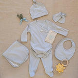 Pima Embroidered Bundle Set in Blue Lamb