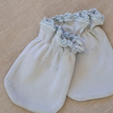 Bib/Mittens/Burp Cloth in Blue