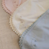 Receiving Blanket w/Crochet Trim in Pearl