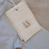 Pima Embroidered Footless Sleeper in Blue Bunny