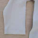 Pima Embroidered Footless Sleeper in Blue Bunny