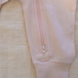 Pima Embroidered Footless Sleeper in Pink Clothesline