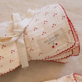 Embroidered Swaddle in Cherry