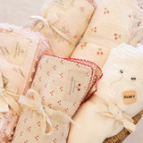 Embroidered Swaddle in Cherry