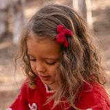 Knitted Bows in Crimson
