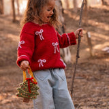 Bow Sweater in Crimson
