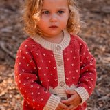 Intarsia Cardigan - Red