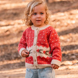 Intarsia Cardigan - Red