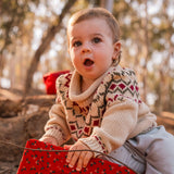 Intarsia Sweater in Ecru