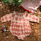 Hazel Romper - Cherry Patchwork Crimson