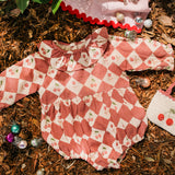 Hazel Romper - Cherry Patchwork Crimson