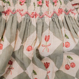 Noelle Dress - Cherry Patchwork Vintage Blue