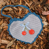 Crochet Heart Purse - Baby Blues