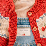 Ribbed Turtleneck - Natural/Denim