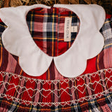 Scallop Two Piece Set - Tartan Red