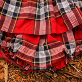 Scallop Two Piece Set - Tartan Red