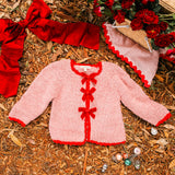 Velvet Bow Sweater - Rosewood/Ruby