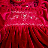 Velvet Smock Romper - Burgundy