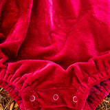 Velvet Smock Romper - Burgundy
