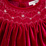 Velvet Smock Dress - Burgundy