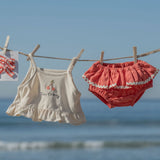 Ruffle Bloomer Set in Tres Cherry